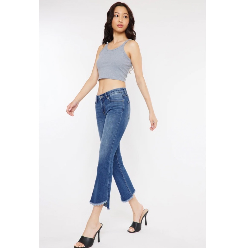 KanCan Aida Mid Rise Cropped Flare Jeans - Picture 9 of 10